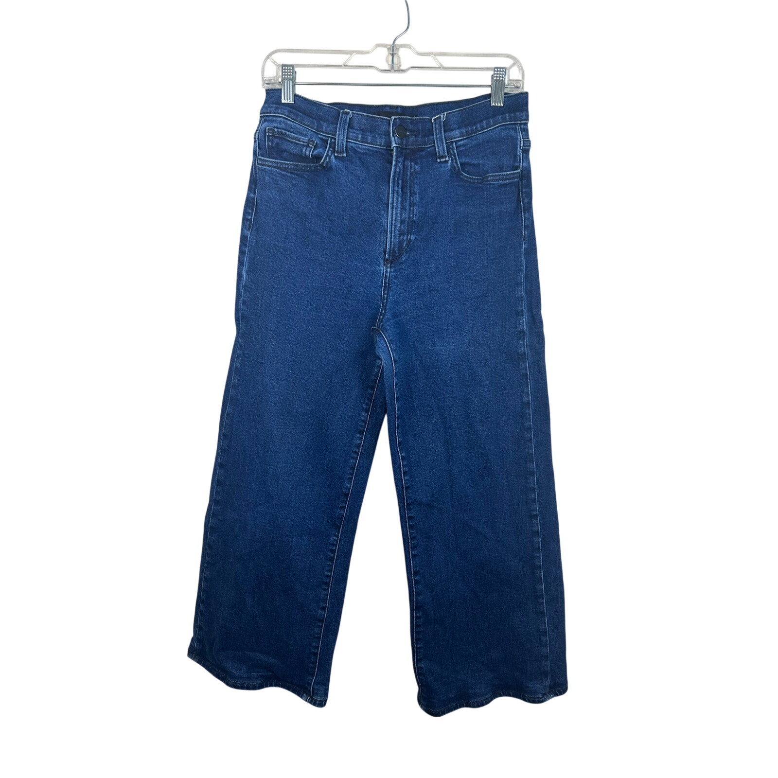 Joe's Jeans The Mia Petite High Rise Wide Leg Dark Wash Blue Denim Hemmed Sz 26